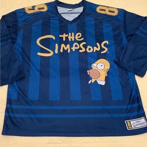 The Simpsons Men’s Large Blue Graphic Jersey with Homer